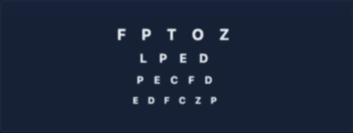 Snellen chart visible during a hunting session